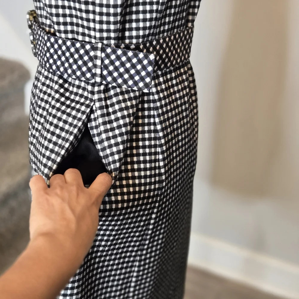 Draper James Black and White Gingham Belted Mini Dress - Picture 8 of 10